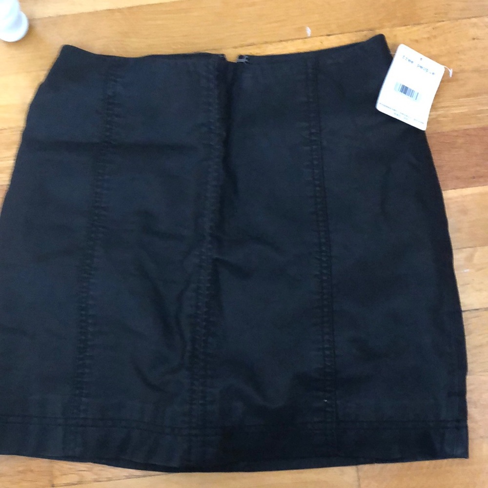 Free People Black Faux Leather Skirt